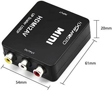 HDSUNWSTD HDMI ל- RCA 1080p HDMI ל- AV 3RCA CVBS CVB