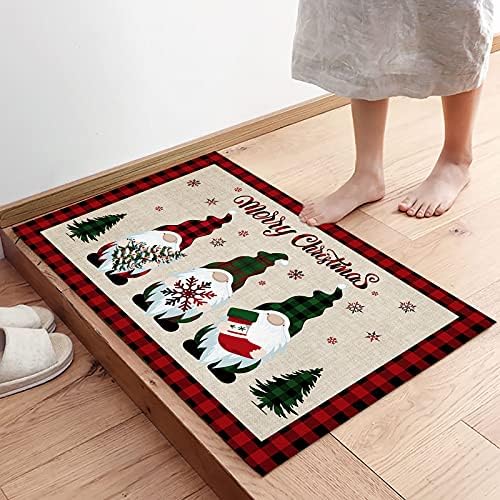 שטיח מטבח 2 חתיכות סט שטיחי מטבח שמח מחצלות רצפה מקורות לחורף, מחצלת דלת חג המולד שטיחים שטיח שטיח למטבח