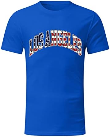 חולצת טריקו של שרוול קצר פטריוטי פטריוטי לגברים יום העצמאות האמריקני יום הכוכבים הצווארון והפסים דגל