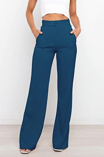 Siflif Storatal Stimal High מותן מכנסי רגל רחבים, מכנסי שמלת Bootcut לנשים, מכנסי עבודה עם כיסים למשרד