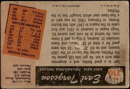 1955 Bowman 210 ארל טורגסון פילדלפיה פיליז הוגן