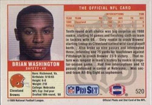 1989 סט פרו 520 בריאן וושינגטון קליבלנד בראונס NFL כרטיס כדורגל מנטה