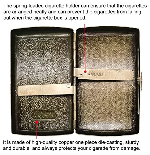 קופסא סיגריות-מלך גודל 12 יחידות, כפול צדדי אביב קליפ פתוח קופסא סיגריות, 12 יחידות קיבולת