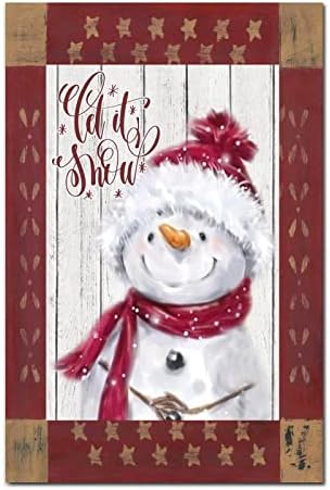וינטג 'מצחיק איש שלג עץ שלט וינטג' עץ גרגר אדום כוכב תן לו שלג תלייה שלט מסיבת חג המולד עיצוב חווה בית