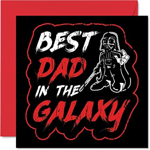 כרטיסי יום הולדת שמח מצחיקים לאבא - האבא הכי טוב בגלקסיה - כרטיס יום אבות לבדיחה לאבא מבן בת, מתנות