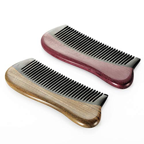 מברשת שיער של Doitool לנשים 1 pc קרן עץ מסרק קרקפת עיסוי קרקפת מסרק שיער עדין מסרק שיער מישור שיער מתנה