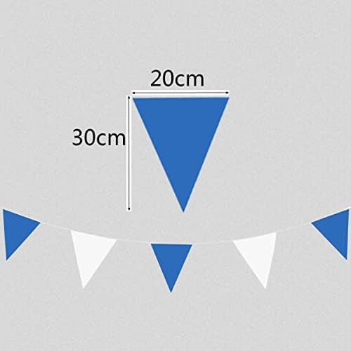 80 מטר/262 רגל כחול -לבן באנרים דגלים משולשים משולשים, קישוטי מסיבה חגיגיים של זרי בדים למקלחת לתינוק