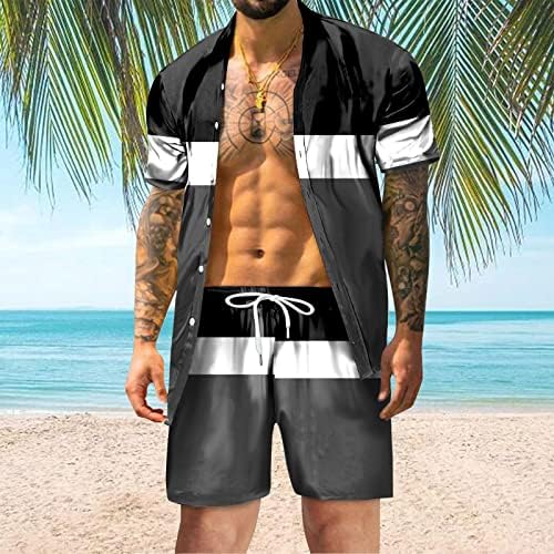 פנאי אופנה קיץ הוואי חוף ים נופש חוף ים דיגיטלי 3 הדפסת חולצה עם שרוולים קצרים חליפת גבר