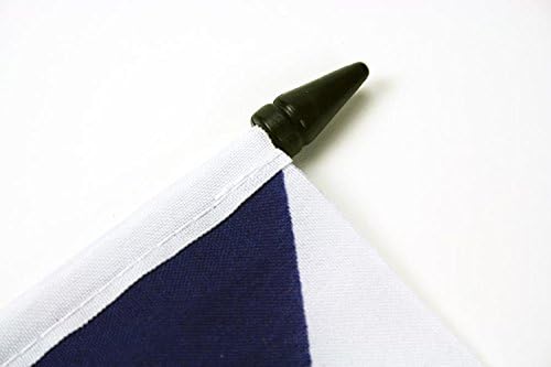 דגל AZ דגל לאוס דגל שולחן 4 '' x 6 '' - דגל שולחן לאוטי 15 x 10 סמ - מקל פלסטיק שחור ובסיס