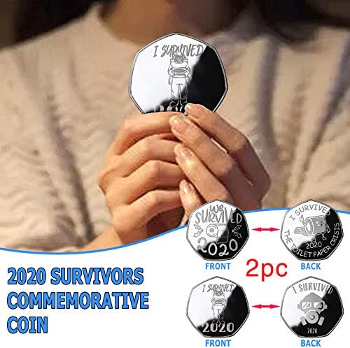 OLOPE 2020 מטבעות זיכרון מוסמכות מיטביות, שרדתי 2020 'מטבע מטבע מטבע המזל של המזל, כלומר מתנות לאספני