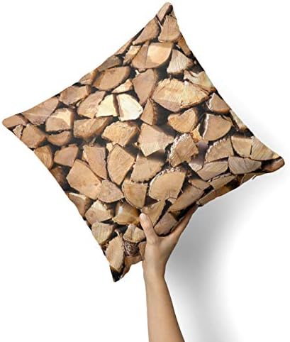יומני עץ קצוצים IIROV - עיצוב בית דקורטיבי בהתאמה אישית מכסה כרית לזרוק מקורה או חיצוני לספה, מיטה או