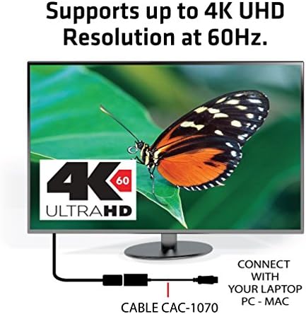 Club3D CAC-1070 DisplayPort 1.2 ל- HDMI 2.0 UHD תמיכה במתאם פעיל 4096x2160 ב- 60Hz VESA מוסמך