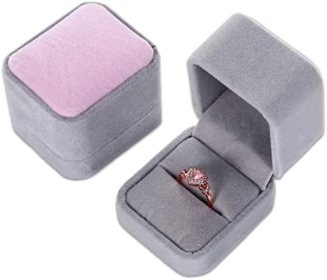 תיבת טבעת תכשיטים קטיפה עם 24 חבילות קטיפה עם מכסה הצמד תלוי על ידי ThedisplayGuys - למעורבות, הצעה,