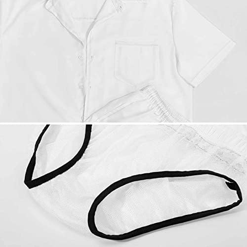 תלבושות אימוני 2 חלקים לתלבושות לגברים כפתור חולצה הוואי וינטג 'ותפאורות קצרות מערכות קצרות ספורט ספורט