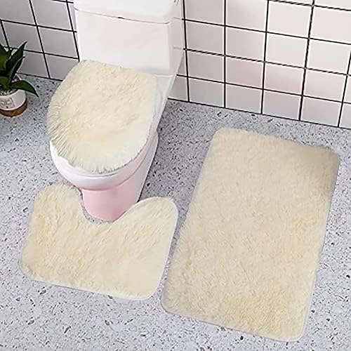אטיאסרמה 3 חתיכה אמבטיה שטיח סט-כולל החלקה אמבטיה שטיח קונטור מחצלת אסלת מכסה כיסוי, מים סופג שטיחי