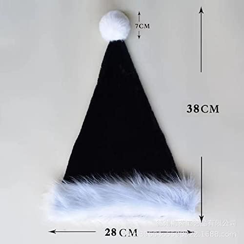 שחור סנטה כובע עבור ילד יוניסקס קטיפה חג המולד כובע נוחות חג המולד כובע קטיפה נוספת עבור חג המולד לשנה