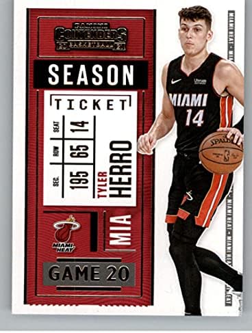 2020-21 מתמודדים של פאניני כרטיס עונה מס '4 טיילר הרו מיאמי היט NBA כרטיס מסחר בכדורסל