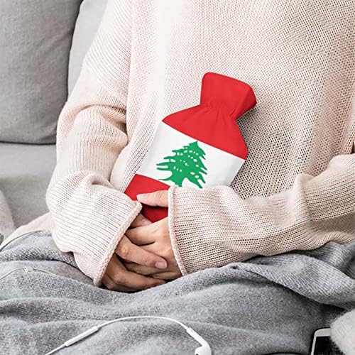 דגל של לבנון שקית מים חמים מצחיק הזרקת מים קטיפה גומי מים חמים בקבוק כף רגל כף רגל חמה