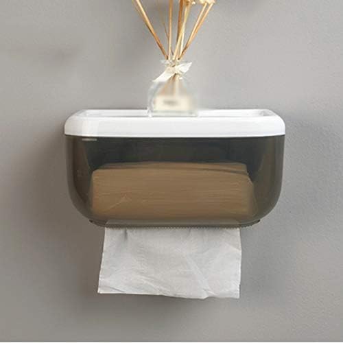 קופסת רקמות אטומה למים של חדר אמבטיה, מחזיק נייר טואלט מפלסטיק, קופסת אחסון רכובה על קיר, קופסת אחסון
