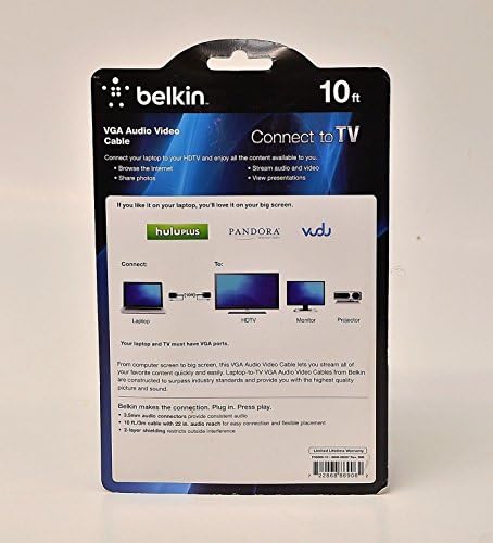 מחשב נייד דיגיטלי של Belkin Micra לטלוויזיה VGA VIDEO כבל וידאו - F3S009-10 - 10 רגל