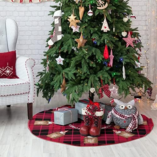 עץ חג המולד חצאית עץ חג המולד, מחצלת קישוטי חג המולד משובצת חג המולד, חצאית עץ פתית שלג 30 x30 למסיבת