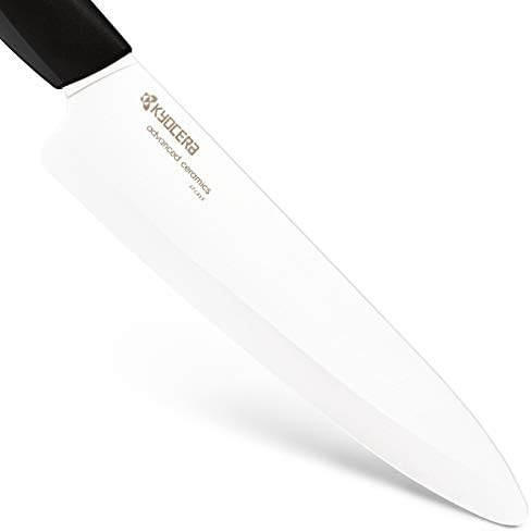 Kyocera Advanced Ceramic Revolution Series 7 אינץ 'סכין שף מקצועי, ידית שחורה, להב לבן