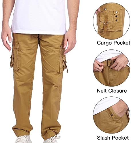 מכנסיים עבודה מטען לגברים כושר רגוע למתוח עם כיסים מקרית מכנסי טרנינג חיצוני גדול גבוה גברים עבודה ארוך