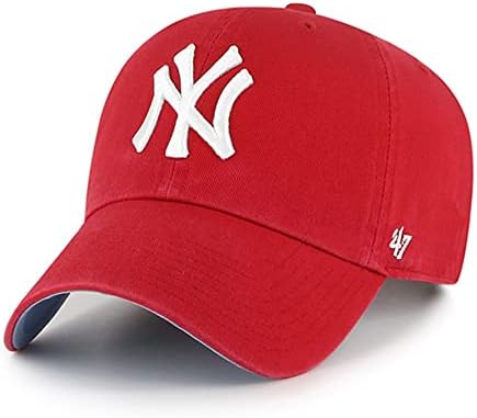 '47 ניו יורק ינקי מגרש הכדורים לנקות אבא כובע בייסבול כובע - תחתון אדום/כחול, אדום, לבן, כחול