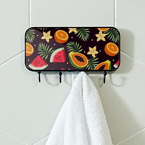 מחזיק מגבת Lyetny קיר קיר רכוב מגבת מתלה אמבטיה תפאורה חלוקת חלוקת חלוקת בגדים פירות בצבע כהה דפוס מגבת