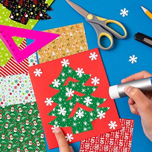 אסטארון דפוס חג המולד נייר נייר נייר דקורטיבי לחג המולד DIY לקישוט ספרי מלאכה, 10 סגנונות