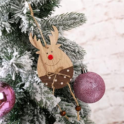 Ｋｌｋｃｍｓ קישוטי עץ חג המולד תליון עץ חג המולד עשוי עץ, 15x6 סמ, סגנון 02, כמתואר