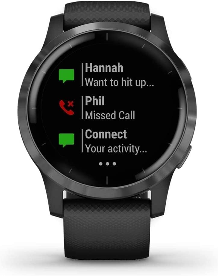 Garmin 010-N2174-11 Vivoactive 4 שחור עם חומרת צפחה GPS Fitness Smartwatch