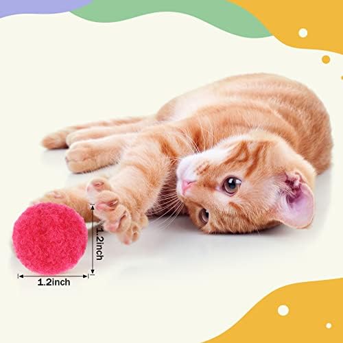120 חתיכות כדורי צעצועים חתולים מגוונים חתול צבעוני נצנצים פום פום כדורי חתול כדורי חתול חיית מחמד צעצוע