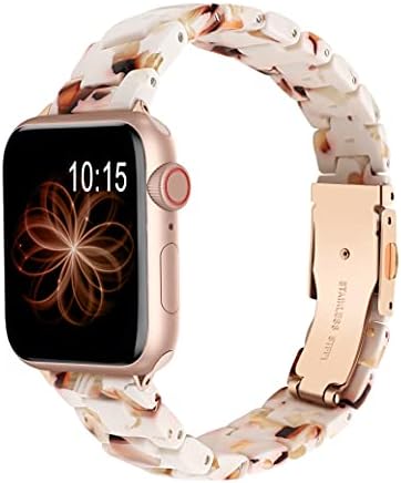 Toyouths תואם לפס שעון Apple 38 ממ 40 ממ 41 ממ רצועת שרף רזה רזה קל משקל צמיד דק צמיד צמיד ורד זהב נשים