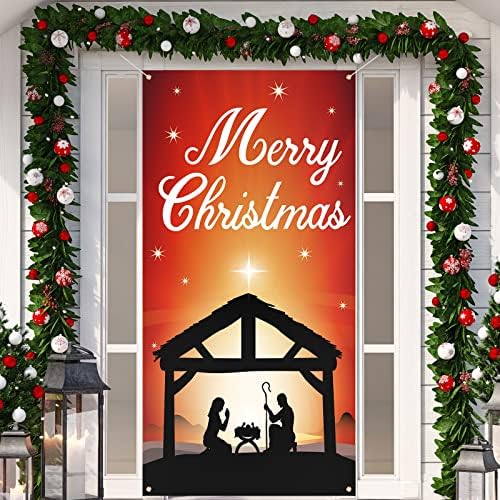 סצנת חג המולד סצנת דלת כיסוי לילה קדוש ליל המשיח סצנת סצנת צילום רקע חג מולד שמח קישוטי דלתות ישוע חג