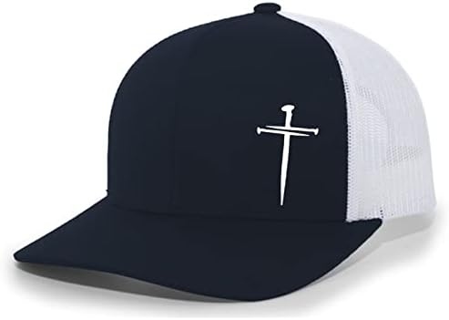 גברים של נוצרי אמונה צלב ציפורניים רקום רשת חזרה נהג משאית כובע