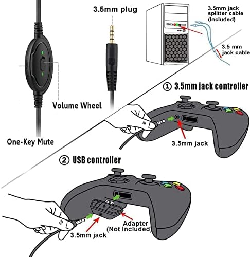 אוזניות גיימינג למחשב, אוזניות גיימינג תואמות לאקסבוקסון, פ. ס. 4, מתג נינטנדו, אוזניות מעל אוזן 3.5