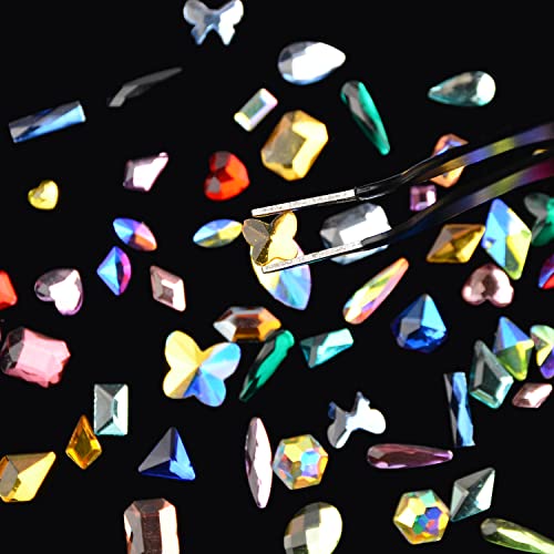 100 יחידות מעורב צורת זכוכית קריסטל א. ב. לערבב צבעים אבני חן נייל ארט אבני חן יהלומים מלאכותיים אבן