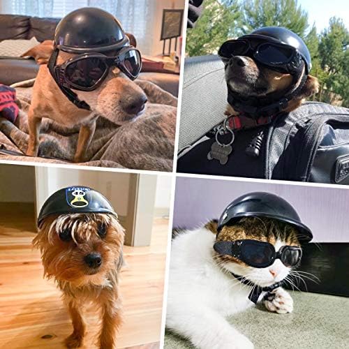 נהנה לחיות מחמד קסדת כלב קשה כובע קטן כלבים אופנוע קסדת אופני חתול כובע חיצוני רכיבה גור כובע שחור,