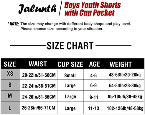 Jalunth Kids Boys נערים בייסבול סופטבול סופטבול מכנסיים קצרים עם לקרוס כדורגל כיס גביע