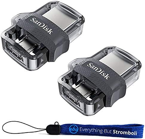 Sandisk Ultra Dual Drive M3.0 למכשירי אנדרואיד ומחשבים צורב הכונן הבזק עם הכל מלבד שרוך סטרומבולי