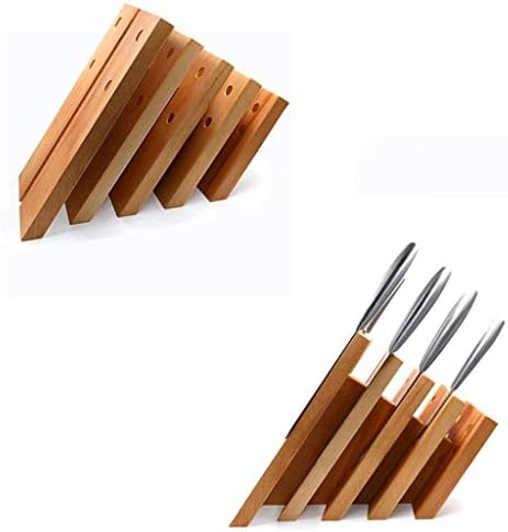 מטבח כלי אחסון מדף - מטבח סכין בעל עץ יניקה מתלה מטבח כלי סכין בעל אחסון