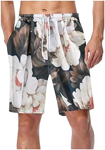 מכנסי זיעה של BMISEGM לגברים טרנד קיץ מודפס מהיר ייבוש מכנסיים קצרים ומכנסי חוף מכנסיים ארוכים שחייה