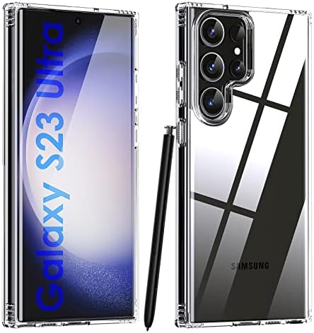 מקרה עבור סמסונג גלקסי S23 Ultra, מארז טלפון מגן ברור עם הלם, כיסוי שקוף לסמסונג S23 Ultra 5G