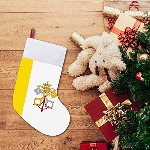 דגל הוותיקן גרבי חג המולד גרב עץ חג המולד קישוטים לסנטה קישוטים לקישוטים לחופשת אח 16.5