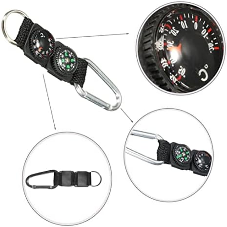 Nirelief Mini Compass Compass Keyyrings for Men Compass מחזיק מפתחות קרבינר מדחום מיני כלי הישרדות רב
