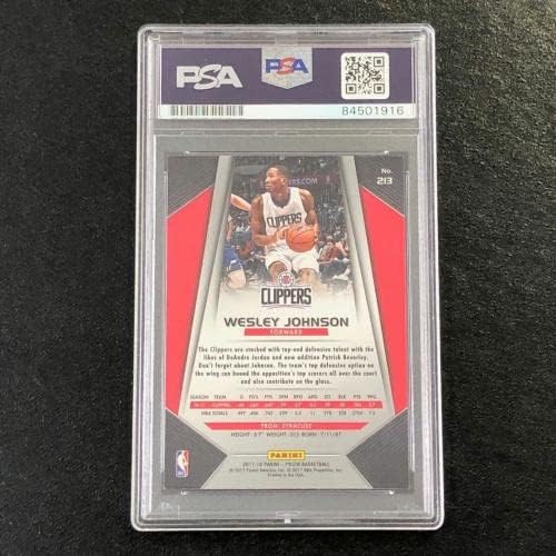 2017-18 Panini Prizm 213 Wesley Johnson חתום כרטיס חתום על חתימה PSA Cli - Cli - כדורסל כרטיסי טירון