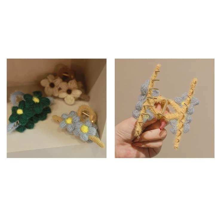 טמפרמנט קוואשנג בעבודת יד פרחי קטיפה אחיזה קליפ סתיו וחורף שיער גדול קליפ קליפ אלגנטי קליפ ראש