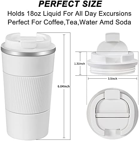 ספל נסיעות קפה, 17oz כפול קפה ואקום מבודד קפה עם חומה עם ספל קפה מבודד עמיד בפני דליפות, לקפה מים חמים