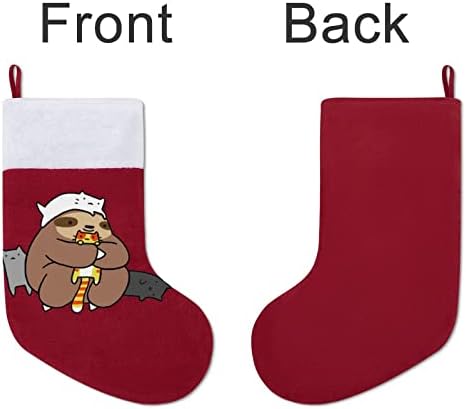 Sloth אוהב חתולים גרבי חג המולד גרביים תלויים מדפיסים קישוטי אח עץ חג המולד